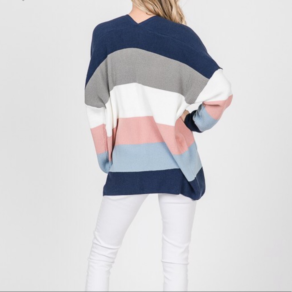5⭐️/CANDICE/ Color Block Pocket Cardigan Sweater - Picture 4 of 7